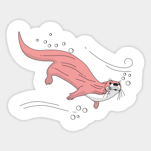 Pink otter Sticker